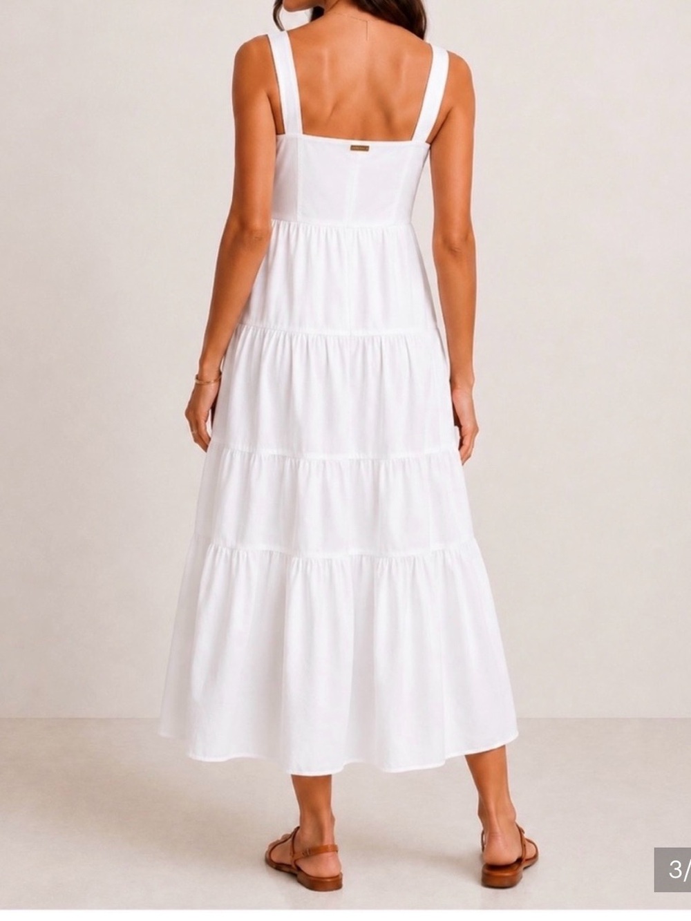 Michael Kors White Tiered Maxi Dress with Wide Straps